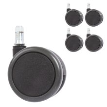 Castors 5pcs, D65mm, self braking, black
