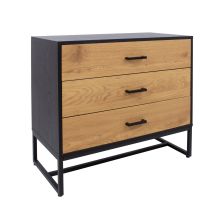 Side board AMSTERDAM 80x40xH75cm, oak/black