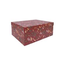 Box ARIEL-5, with a lid 29x22xH12,5cm, red/gold