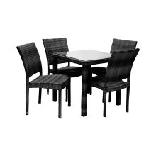 Garden furniture set WICKER table, 4 chairs (11894), black