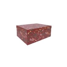 Box ARIEL-9, with a lid 21x15xH9cm, red/gold