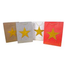 Gift bag STAR-3, 30x40x12cm, mix