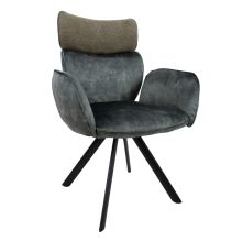 Chair EDDY with armrests, green