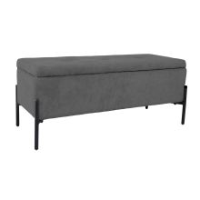 Bench RORI with storage box, grey