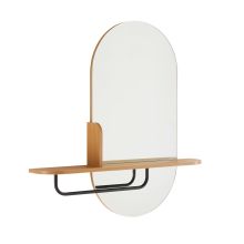 Mirror AALBORG with self 92x15xH93cm, oak