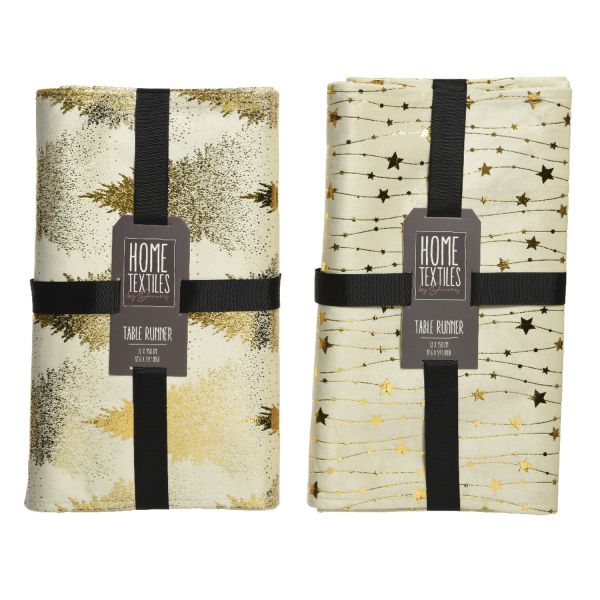 Скатерть GLOW 32x150см, бежевый бархат, микс