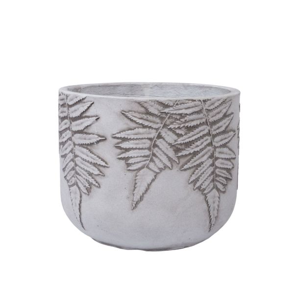 Plant holder FERN D30xH24.5cm, white/grey