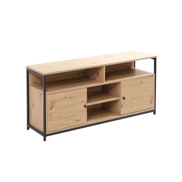 TV table STUDY 120x40xH54cm, oak/black