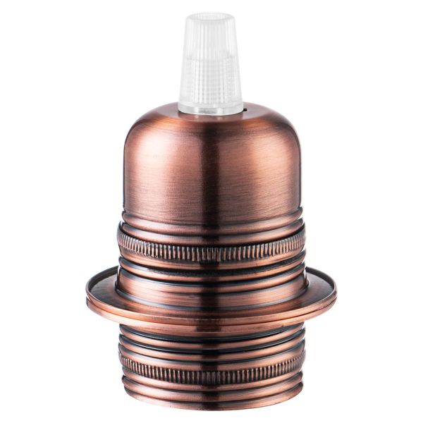 Bulb socket with dome ring E27 D6xH8,5cm, copper metal