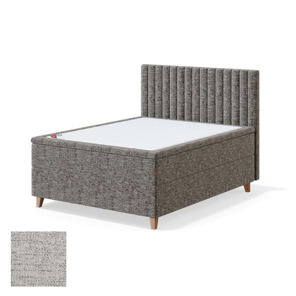 Continental bed 4 legs BLACK CONTINENTAL VERANO 180x200cm, firm, light grey