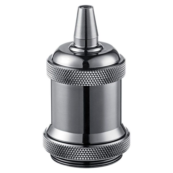 Bulb socket E27 4,9xH8,8cm, pearl black metal
