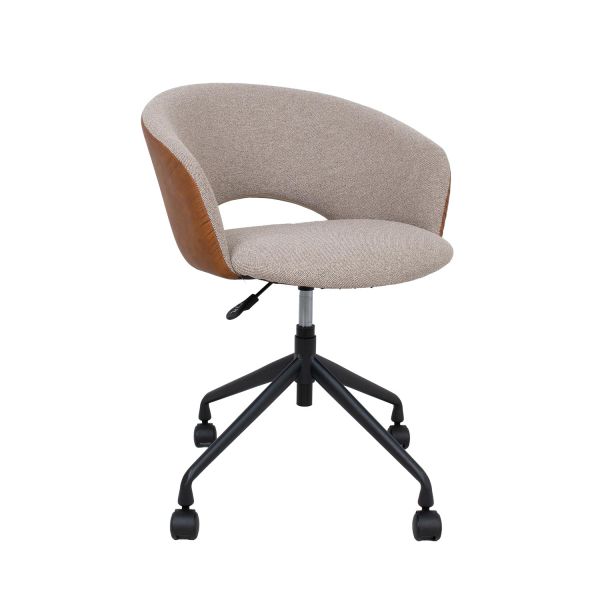 Task chair KARINA with castors, beige/light brown