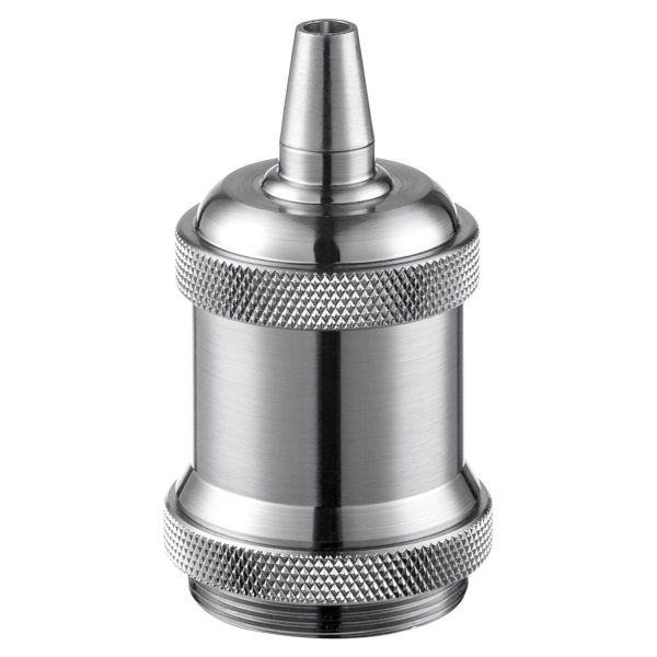 Bulb socket E27 4,9xH8,8cm, mat satin metal