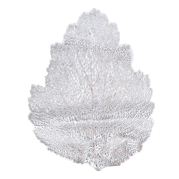 Placemat BIG LEAF 36x45cm, silver