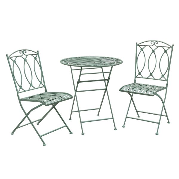 Balcony set MINT table and 2 chairs, antique green
