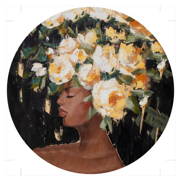 Oil painting D90cm, flowerhead