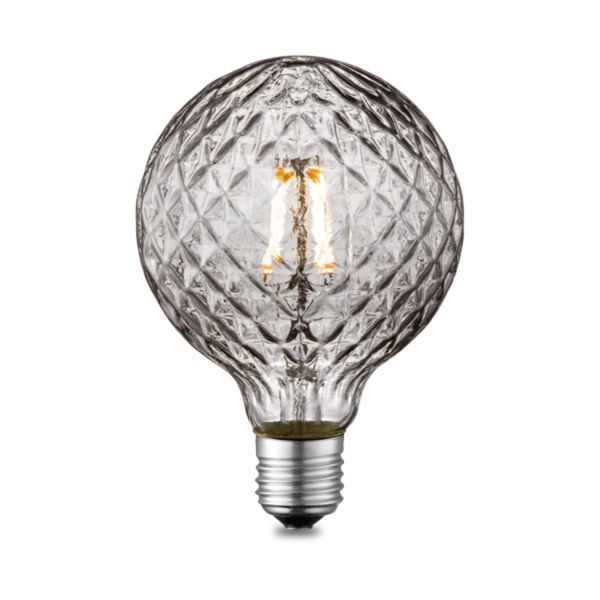 LED bulb CRYSTAL D9,5xH13,5cm, E27, 4W/230Lm, smoke