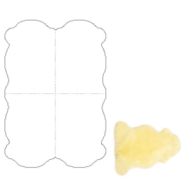 Ковёр из шкуры овцы MERINO M 4x, 90x180см, крем