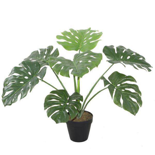 Искусственное растение MONSTERA H60см, чёрный горшок