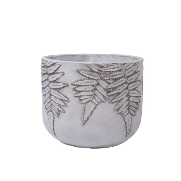 Plant holder FERN D24xH19.5cm, white/grey