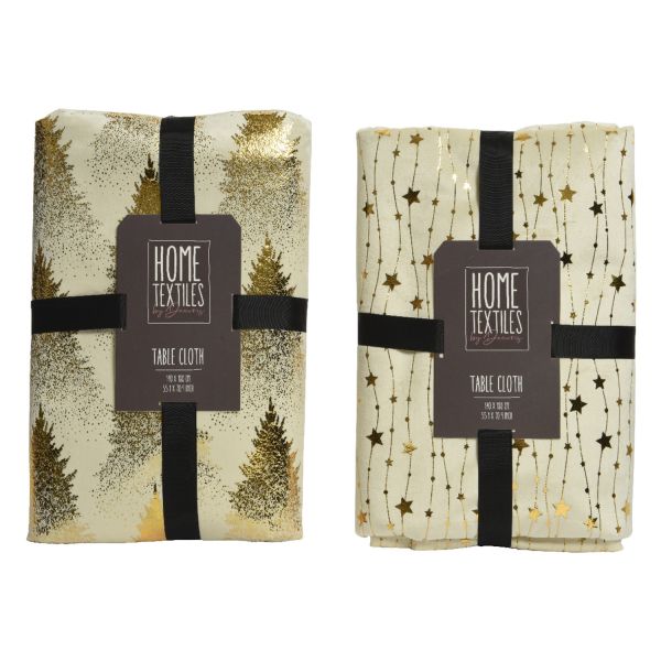 Скатерть GLOW 140x180см, бежевый бархат, микс