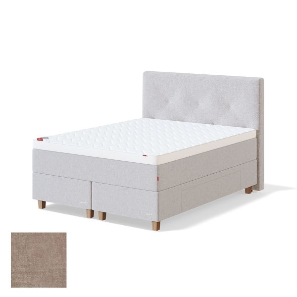 Continental bed with drawer BLACK CONTINENTAL BOLSHOI 180x200cm, firm, beige