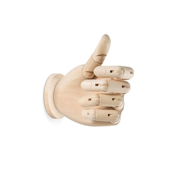 Wall light holder HAND 7x18,5x9cm, wood