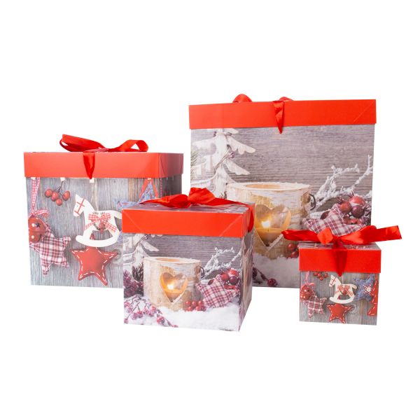 Gift box XMAS GIFT-2, 15x15x15cm, mix