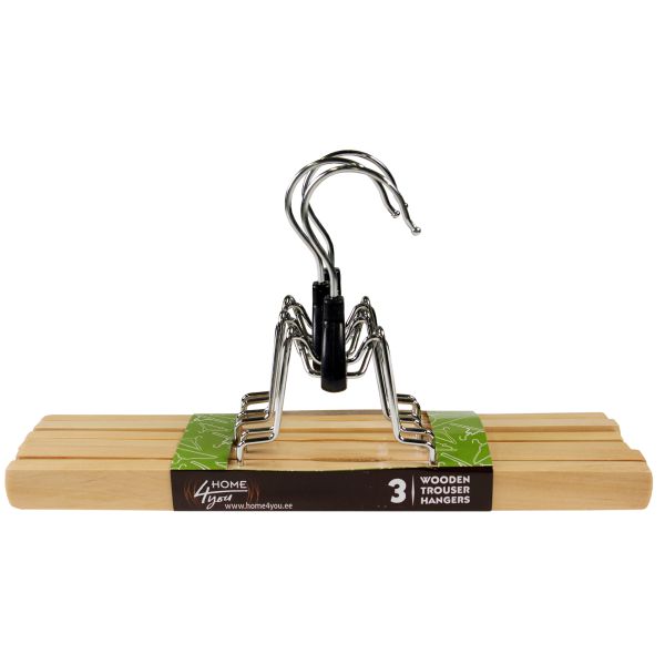 Вешалки для брюк 3шт/комплекте, светлое дерево.