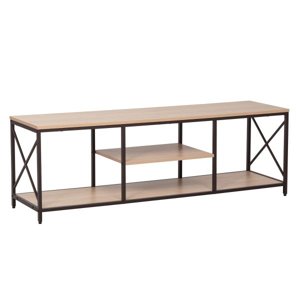 TV table STUDY 140x40xH46,5cm, oak/black