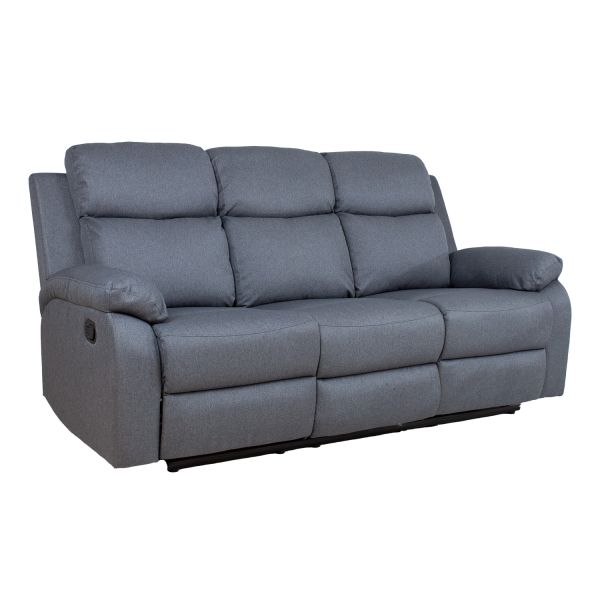 Recliner sofa REX 3-seater with manual mechanism, dark grey