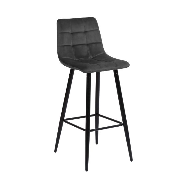 Bar chair CHILLI brownish gray velvet