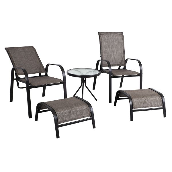 Garden furniture set DAKOTA table, 2 chairs, 2 foot stools