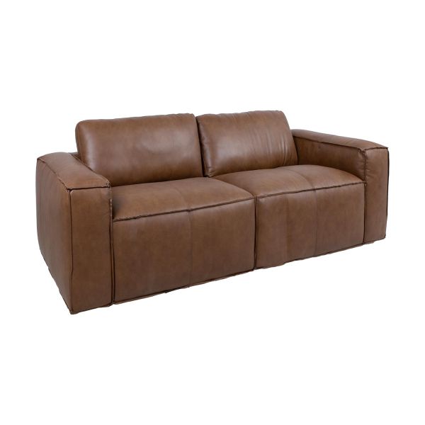 Sofa BURTON 2-seater, brown leather