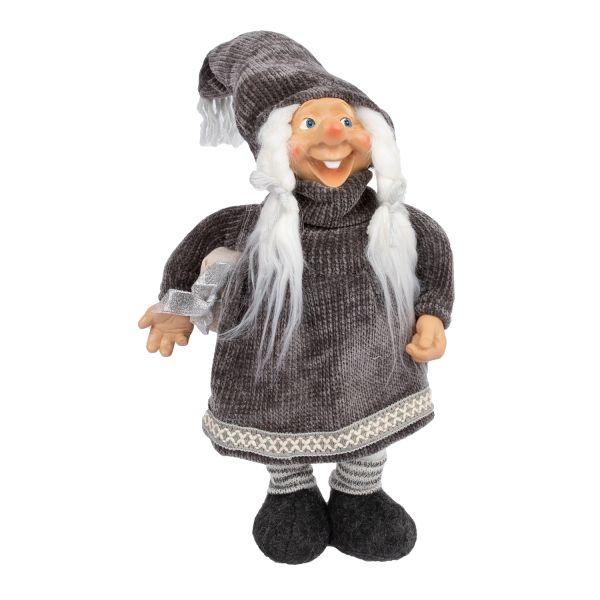 Santa wife OLD GREY, standing H42cm