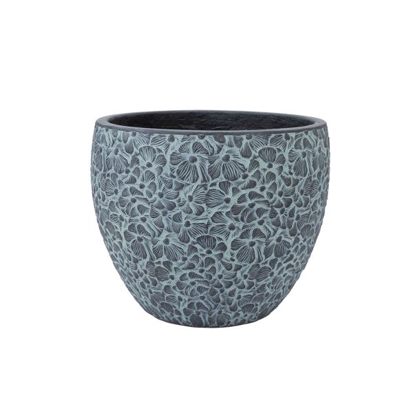 Plant holder FLORA D24xH19.5cm, black/grey