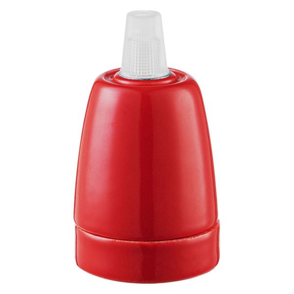 Bulb socket E27 D4,6xH8,2cm, red porcelain