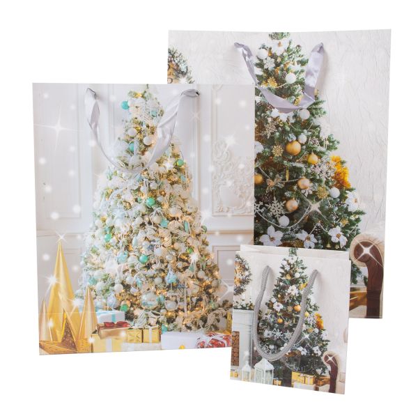 Gift bag XMAS TREE-2, 26x32x10cm, mix
