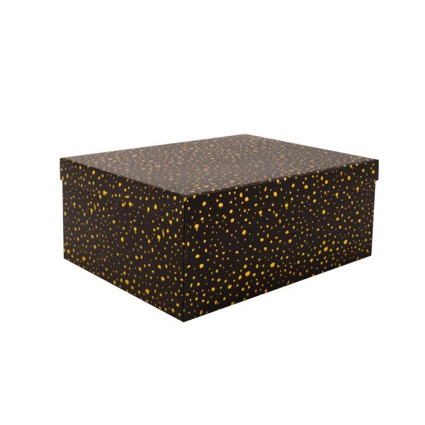 Box DIANA-5, with a lid 29x22xH12,5cm, black/gold