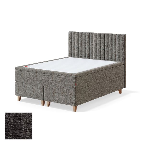 Continental bed 8 legs BLACK CONTINENTAL AVOLA 180x200cm, soft, dark grey