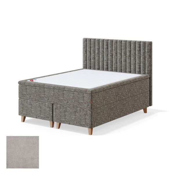 Continental bed 8 legs BLACK CONTINENTAL BOLSHOI 160x200cm, firm, light grey