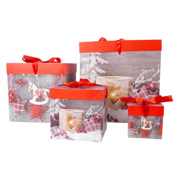 Gift box XMAS GIFT-3, 22x22x22cm, mix