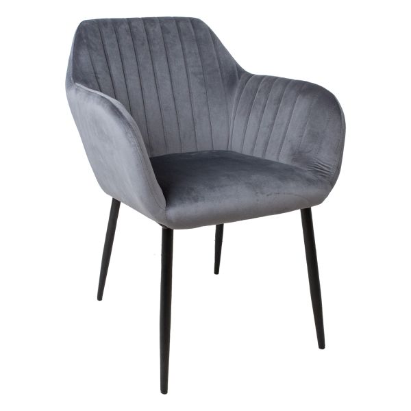 Chair EVELIN grey velvet