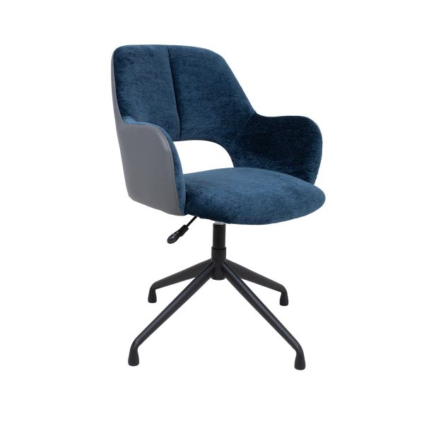 Task chair KENO without castors, blue/grey