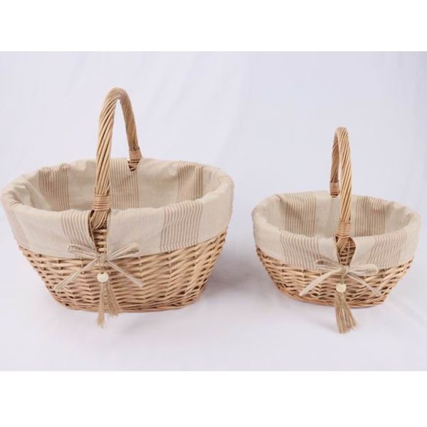 Basket WILLI STRIPE 42x31xH23/38cm