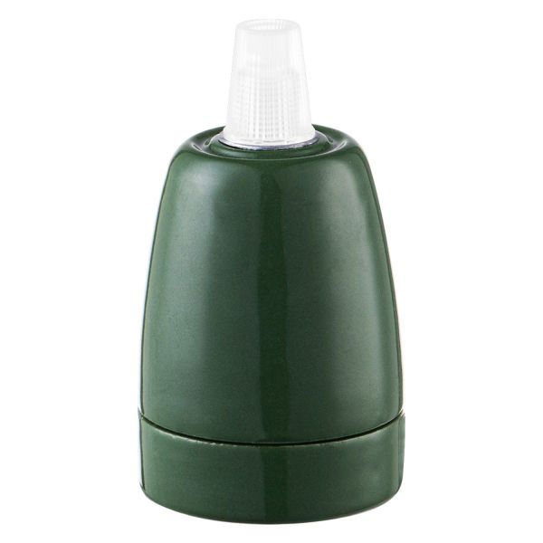 Bulb socket E27 D4,6xH8,2cm, green porcelain