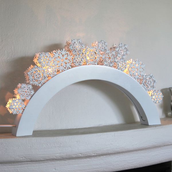 Candlestick SNOWFALL H22cm