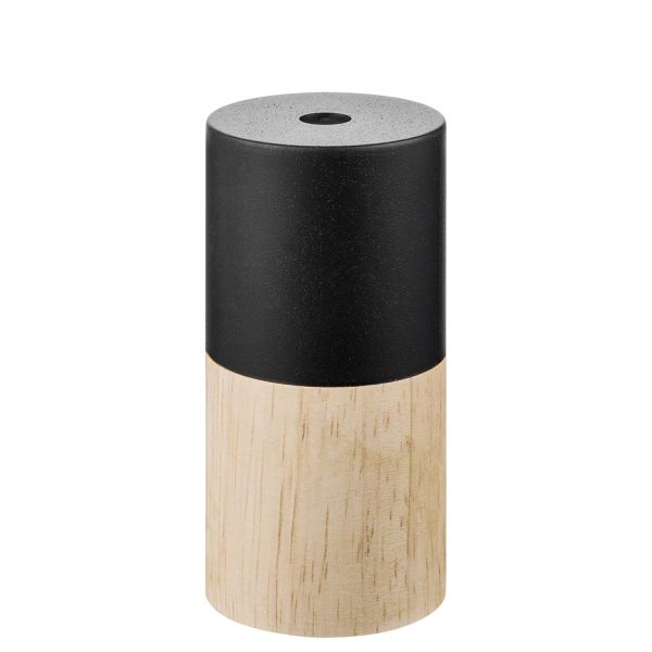Bulb socket E27 D5,2xH10cm, black/wood