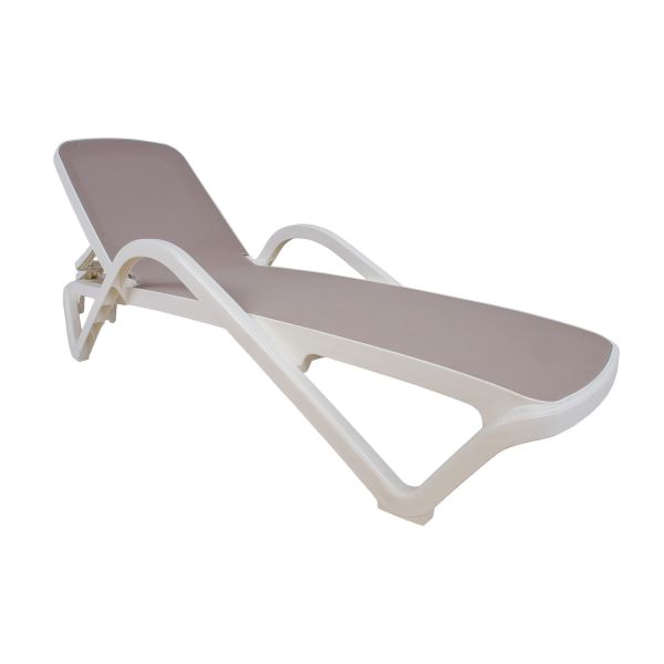 Deck chair RESORT beige plastic