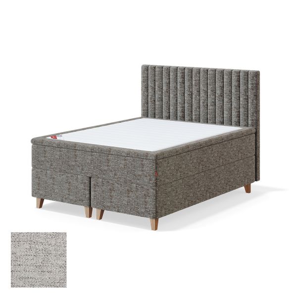 Continental bed 8 legs BLACK CONTINENTAL VERANO 180x200cm, firm, light grey